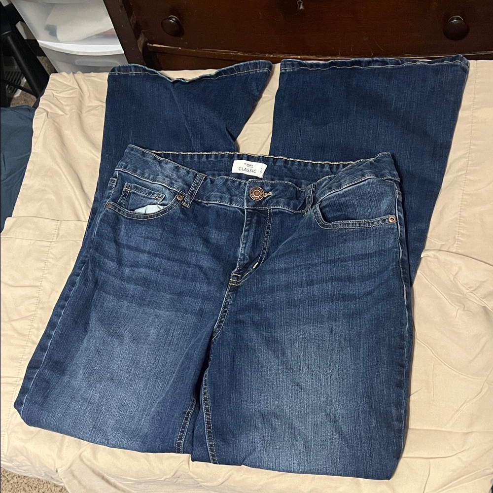 Maurices Classic Low Rise Dark Blue Flare Jeans